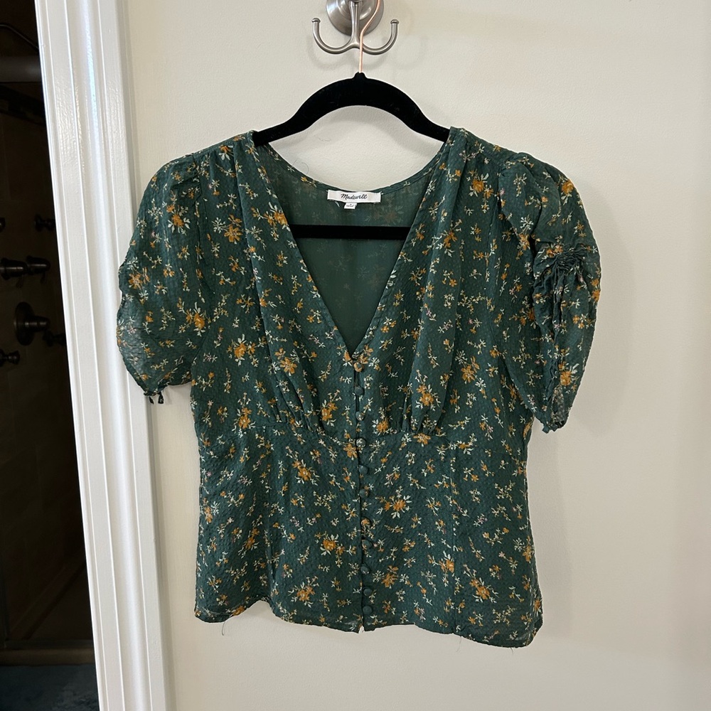 Madewell Floral Buttoned Blouse